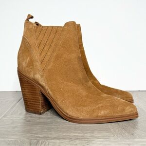 Marc Fisher Gadri Brown Suede Pointy Toe Bootie 8 1/2 M